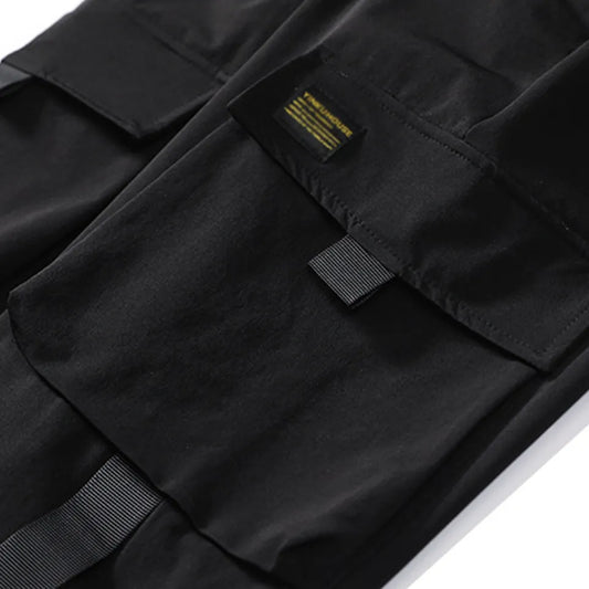 OIMG Skymountain Men Casual Elastic Waistband Ankle Tied Pockets Cargo Pants Drawstring Trousers