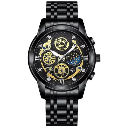 BINBOND 4010 Business Watches for Men Waterproof Stainless Steel Gold Male Wristwatches Relogio Masculino 2022 LESS RATE